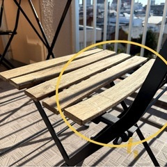 イケア　テーブル＆チェア2脚 屋外用の画像