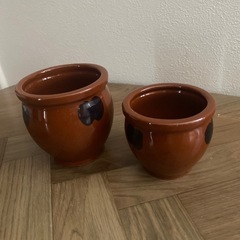愛知県　常滑焼　２個セット　ミニ壺　フタ無しの画像
