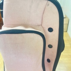 ペットキャリーバッグキャスター付き犬猫用通気性お出かけバッグ飛び出し防止ピンクの画像