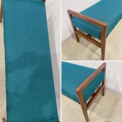 12FG3 MITORI ニトリ ベンチアルナス105 ベンチ 椅子 ターコイズブルーの画像