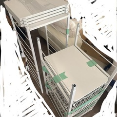 キッチンラック キッチンワゴン ホワイトの画像