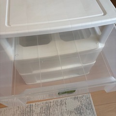 3段 収納ボックス タンス ワイドチェスト N-653の画像