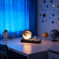 クリスタルボール 銀河 宇宙飛行士 インテリア ライト 3D typeC ガラスの画像