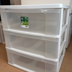 3段 収納ボックス タンス ワイドチェスト N-653の画像