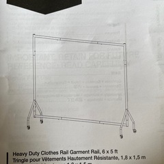 Amazonベーシック ハンガーラック 洋服ラック 頑丈 キャスター付き長さ1.82×高さ1.52m ブラックの画像