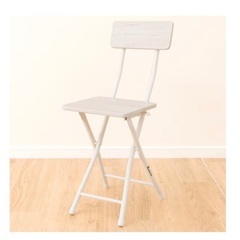 【美品】ニトリ折りたたみチェア(XB1 7530 ホワイトウォッシュ) Nポルダシリーズ 商品コード   8700502の画像