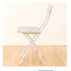 【美品】ニトリ折りたたみチェア(XB1 7530 ホワイトウォッシュ) Nポルダシリーズ 商品コード   8700502の画像