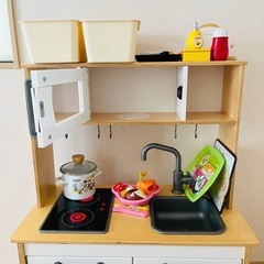IKEA 木製おままごとキッチン IHコンロ付き　八王子直接お取引希望の画像