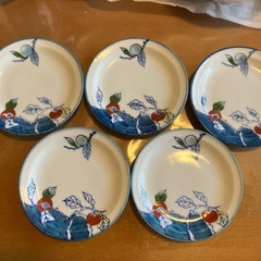 【0円】鍋島雅山　柿柄小皿5枚の画像