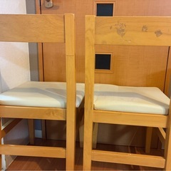 木製ダイニングチェア ナチュラルウッド　2脚セットの画像