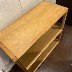 無印オーク材ユニットシェルフの画像