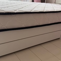 RASIK 引き出し収納付きベッド 『Serest セレスト』 ホワイト マットレス付きの画像