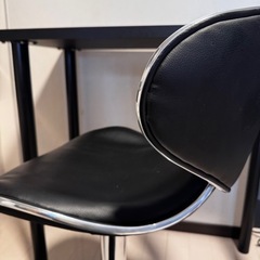 ハイテーブル &  ハイチェアセット　黒（ブラック）の画像