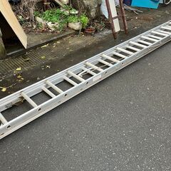  二連ハシゴ　7ｍ　ピカ　2連はしご　エックス　EX-70　アルミ製　中古品の画像