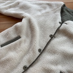 リバーシブルロングコート　アウター　レディースの画像