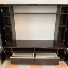 ＼家具＊家電のお店／【ｼﾞｬﾝｸﾞﾙｼﾞｬﾝｸﾞﾙ石川金沢店】 テレビ台 木目調/ダークブラウン W(幅)160.5×D(奥行き)45.5×H(高さ)143.5cmの画像