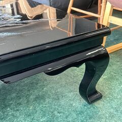 螺鈿細工センターテーブル 座卓テーブル 中国家具 黒漆仕上げ W150×H38×D80cm 札幌 東区 店頭引取歓迎の画像