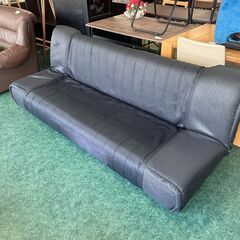 3人掛けソファーベッド 3段階リクライニング付き ブラック 札幌...