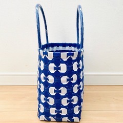 PPバンドバック　プラカゴ　かごバック　エコバック　リボン柄【Ｃ】の画像