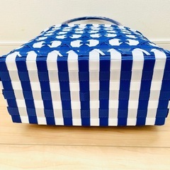 PPバンドバック　プラカゴ　かごバック　エコバック　リボン柄【Ｃ】の画像