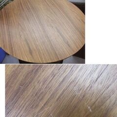 ニトリ 円形 ダイニングテーブル径80cm DTコルーナ ウォルナット ラウンド 丸 型 札幌市北区屯田の画像