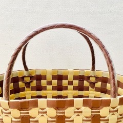 PPバンドバック　プラカゴ　かごバック　エコバック　お花柄【Ｄ】の画像