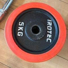 筋トレ EZバー＋5kgプレート×4枚¥3,000の画像