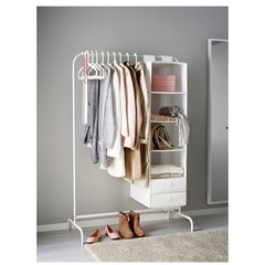 ハンガーラック ホワイト 99x152 cmの画像