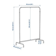 ハンガーラック ホワイト 99x152 cmの画像