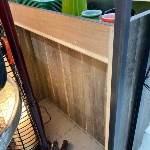 木目調キッチンキャビネット3点セット