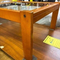 【ジャングル深井店】★ガラスセンターテーブル 茶 ガラス テーブル 家具 簡易クリーニング済 堺市 深井 【FU3036】の画像