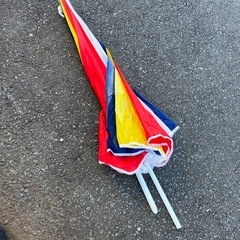 早者勝日差し避け/ビーチパラソル/🟥🟨🤍🟦/中古の画像