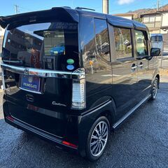 【総額コミコミ】広島発プライムゲート27年NBOXカスタム　ターボSSパッケージ　ワンオーナー　シティブレーキアシスト　純正ナビ　バックカメラ　地デジテレビ　ステアリングリモコン　両側パワースライドドア　ETC　HIDライト　純正15インチアルミホイール　タイミングチェーン　修復歴無　ディーラー系オートオークション仕入　軽自動車　格安の画像