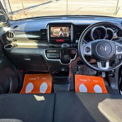 【総額コミコミ】広島発プライムゲート27年NBOXカスタム　ターボSSパッケージ　ワンオーナー　シティブレーキアシスト　純正ナビ　バックカメラ　地デジテレビ　ステアリングリモコン　両側パワースライドドア　ETC　HIDライト　純正15インチアルミホイール　タイミングチェーン　修復歴無　ディーラー系オートオークション仕入　軽自動車　格安の画像