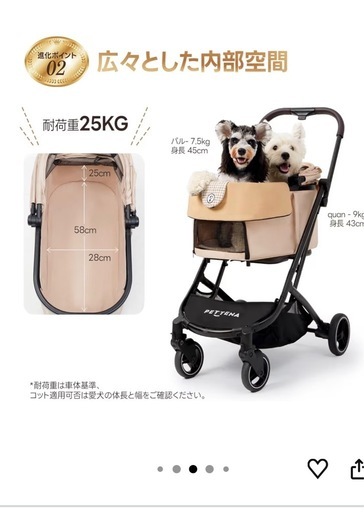 取引が決まりまた。新品PETTENA ORION（あごのせクッション付き）ペットカート