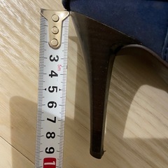 銀座かねまつ／スエードロングブーツネイビー・高ヒール・スリムフィットの画像