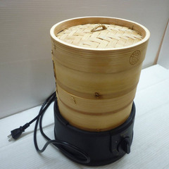 ☆▲エムケー精工　せいろ　蒸し器セット　18cm　電気せいろ　電気蒸し器　蒸し器　中華せいろ　家庭用　ふた付き　EM-185の画像