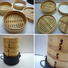 ☆▲エムケー精工　せいろ　蒸し器セット　18cm　電気せいろ　電気蒸し器　蒸し器　中華せいろ　家庭用　ふた付き　EM-185の画像