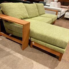 【愛品館 市原店】柏木工｜エレス｜オーク材｜オットマン付3人掛けソファの画像