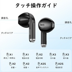 超軽量 ミニサイズ  Bluetooth5.4 ワイヤレスイヤホン パープルの画像