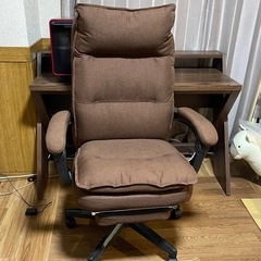 12/7までに取りに来れる方　ゲーミングチェア　ファブリック　椅子　デスクチェア　ブラウンの画像