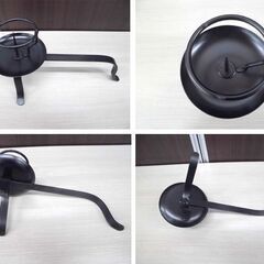 手燭 一対 茶道具 夜咄 茶事 表千家 裏千家 武者小路千家 持ち手付き 鉄製 蝋燭立て 苫小牧西店の画像