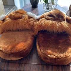 ライオン&クマの室内スリッパの画像