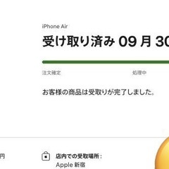 iPhone Air 256GB スカイブルー 美品 バッテリー100%の画像