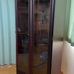 ガラス扉付きのブックシェルフの画像