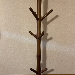 12/7取りに来れる方　ニトリ　ポールハンガー　コートハンガー　ブラウン　木目の画像