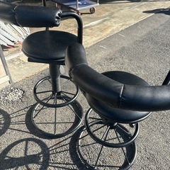 カウンターチェア☆黒☆2脚☆高さ調整可能の画像