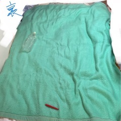 ☺️毛布 S 掛毛布146✖️188cm   一枚貼り  黄緑色  ゼンシン毛布の画像
