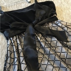 パーティードレス ブラック シルバー Aラインの画像