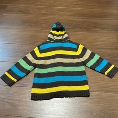 ボーダーニットパーカー　95㎝の画像